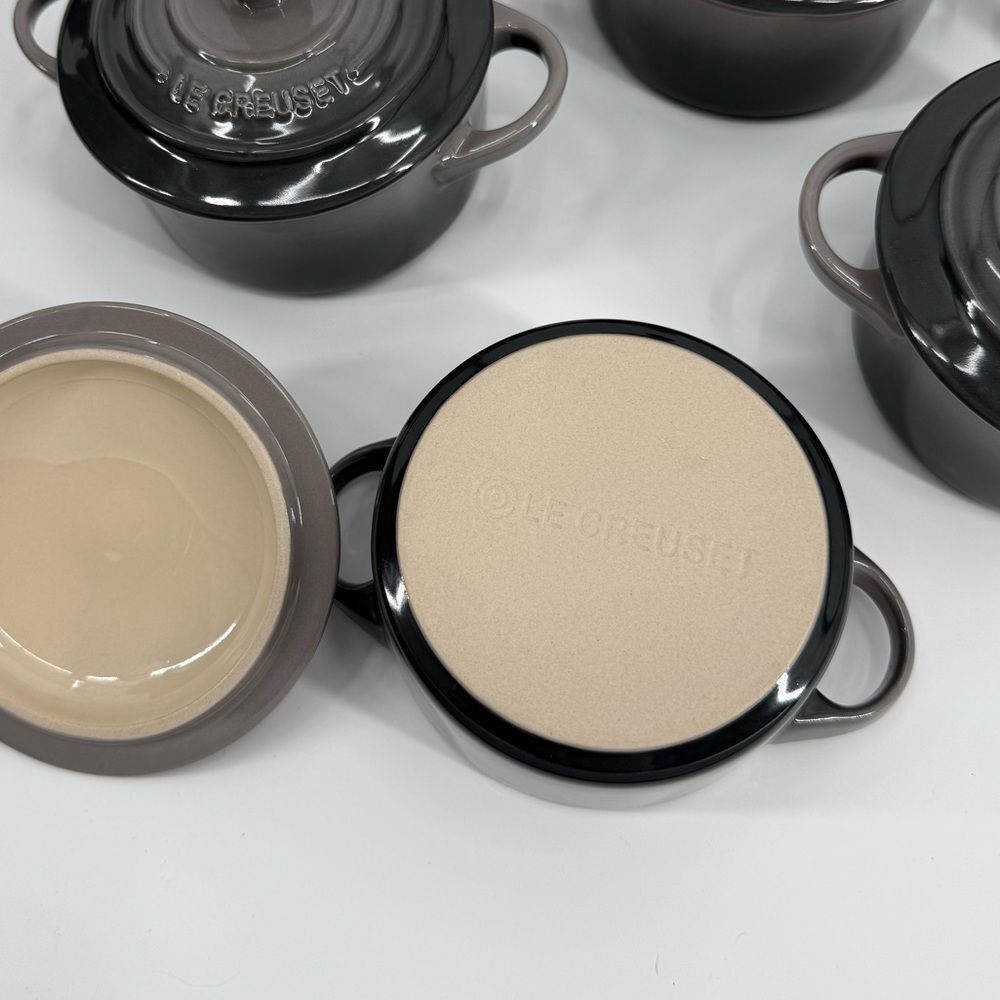 Le Creuset Mini Round Cocotte in Oyster | 8 oz - Picture 8 of 8